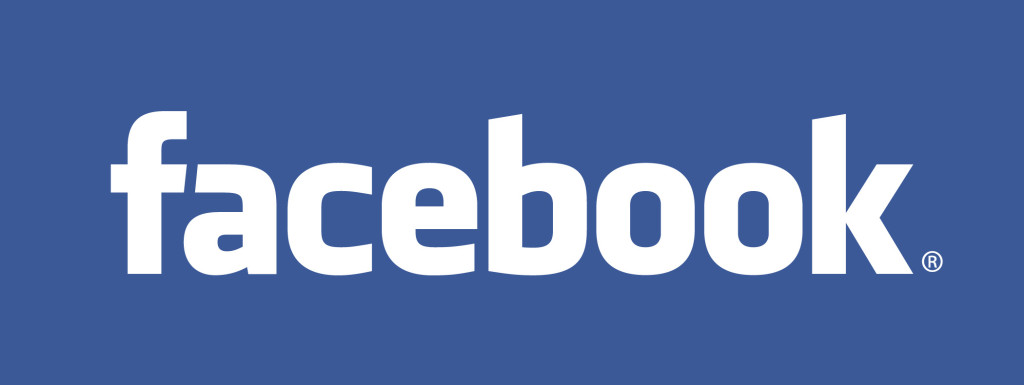 Het woordmerk van Facebook in witte letters op een blauwe achtergrond.