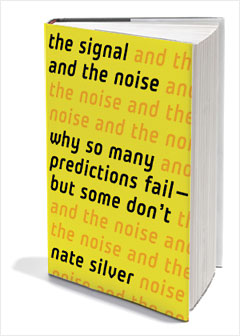 Gele omslag van “The signal and the noise: why so many predictions fail, but some don’t” van Nate Silver.