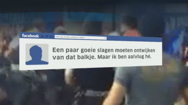 Facebookbericht over een wazige foto van een menigte: “Een paar goeie slagen moeten ontwijken van dat balkje. Maar ik ben aalvlug hé.”