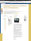 Kleine schermafbeelding van het weblog “Wijkagent EttenLeur (Centrum-Oost en Banakkers)”, met een kolom met berichten en een foto.